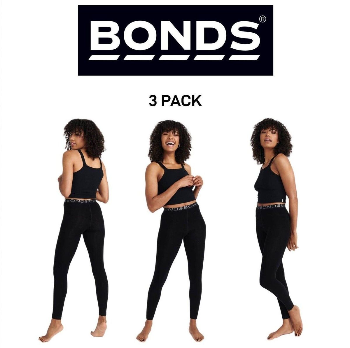 Bonds Womens Fleecy Legging Soft Fleece Fabric for Ultimate Warmth 3 Pack L79542