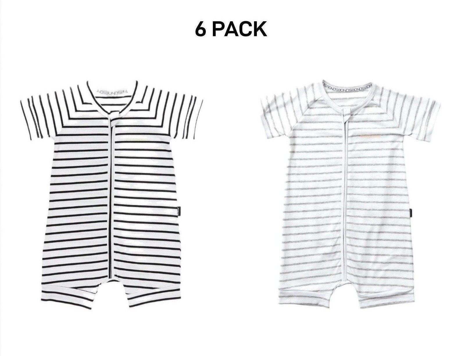 Bonds Baby Zip Romper Wondersuit Soft Cotton for Warmth Weather 6 Pack BXNMA