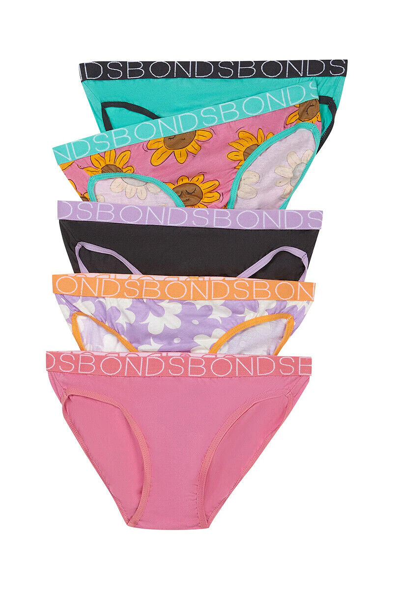 Bonds Girls Bikini Soft and Stretchy Perfect Everyday Coverage 15 Pack UWNV5A