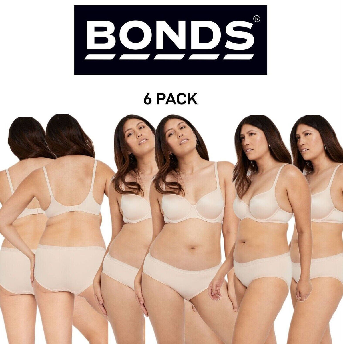 Bonds Womens Invisitails Midi Soft Lightweight Bikini Brief 6 Pack WZGJY