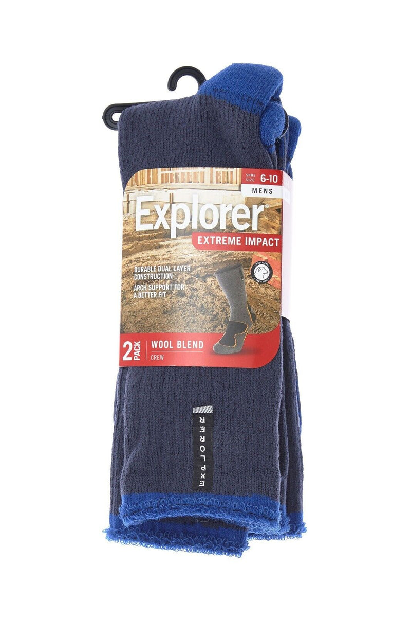 Bonds Mens Explorer Extreme Wool Crew Durable Dual Layer Sock 6 Pack SZSC2W