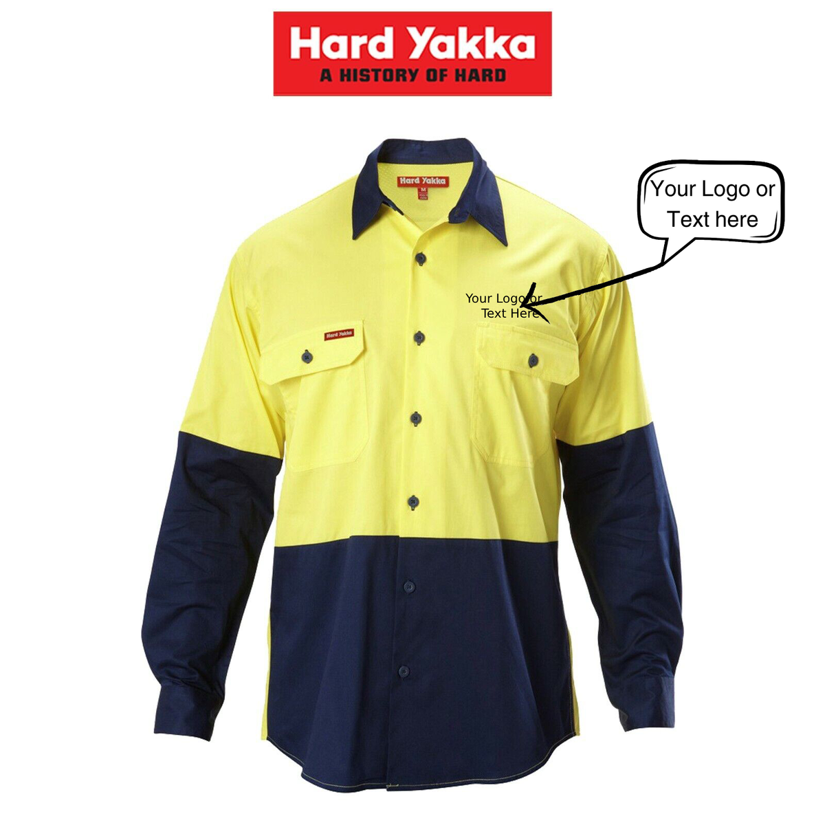 Hard Yakka 4 Pack Personalise Work Cotton Logo Embroidery Koolgear Y07558