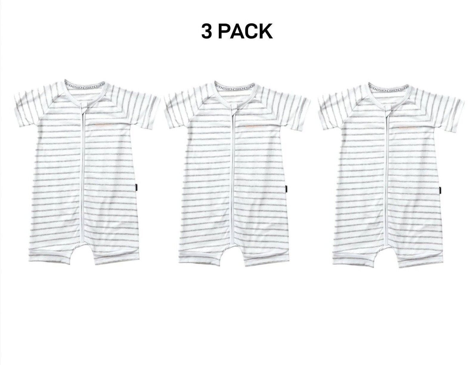 Bonds Baby Zip Romper Wondersuit Soft Cotton for Warmth Weather 3 Pack BXNMA