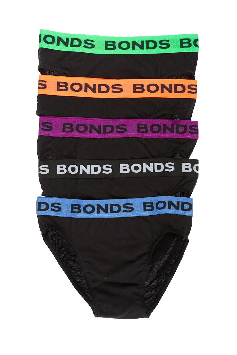 Bonds Mens Hipster Brief Super Soft Branded Elastic Waistband 5 Pack M8DMTX