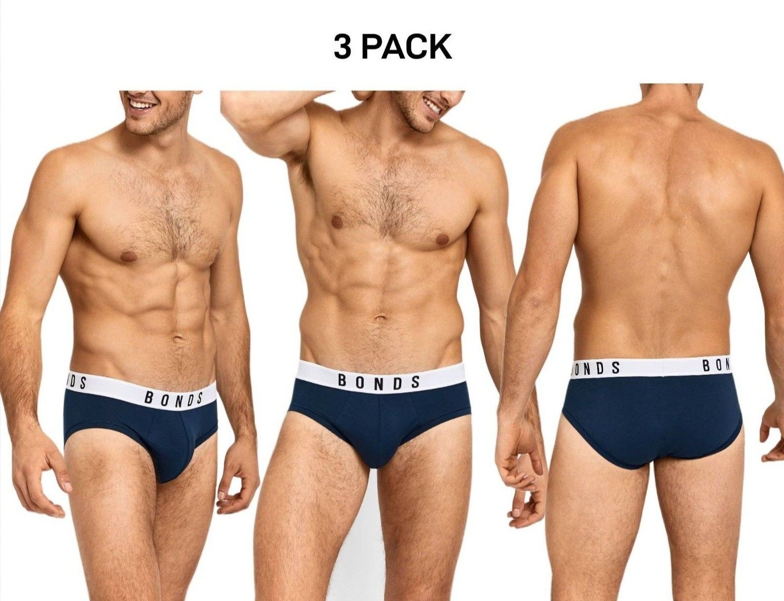 Bonds Mens Originals Brief Super Soft Cotton Comfortable Fit Undies 3 Pack MXUJA