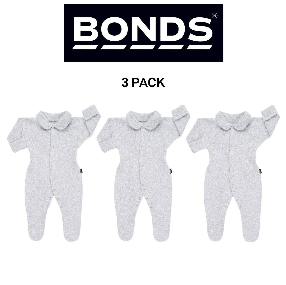 Bonds Baby Originals Poodlette Wondersuit Cosy Collar & Extra Warm 3 Pack BXEFA