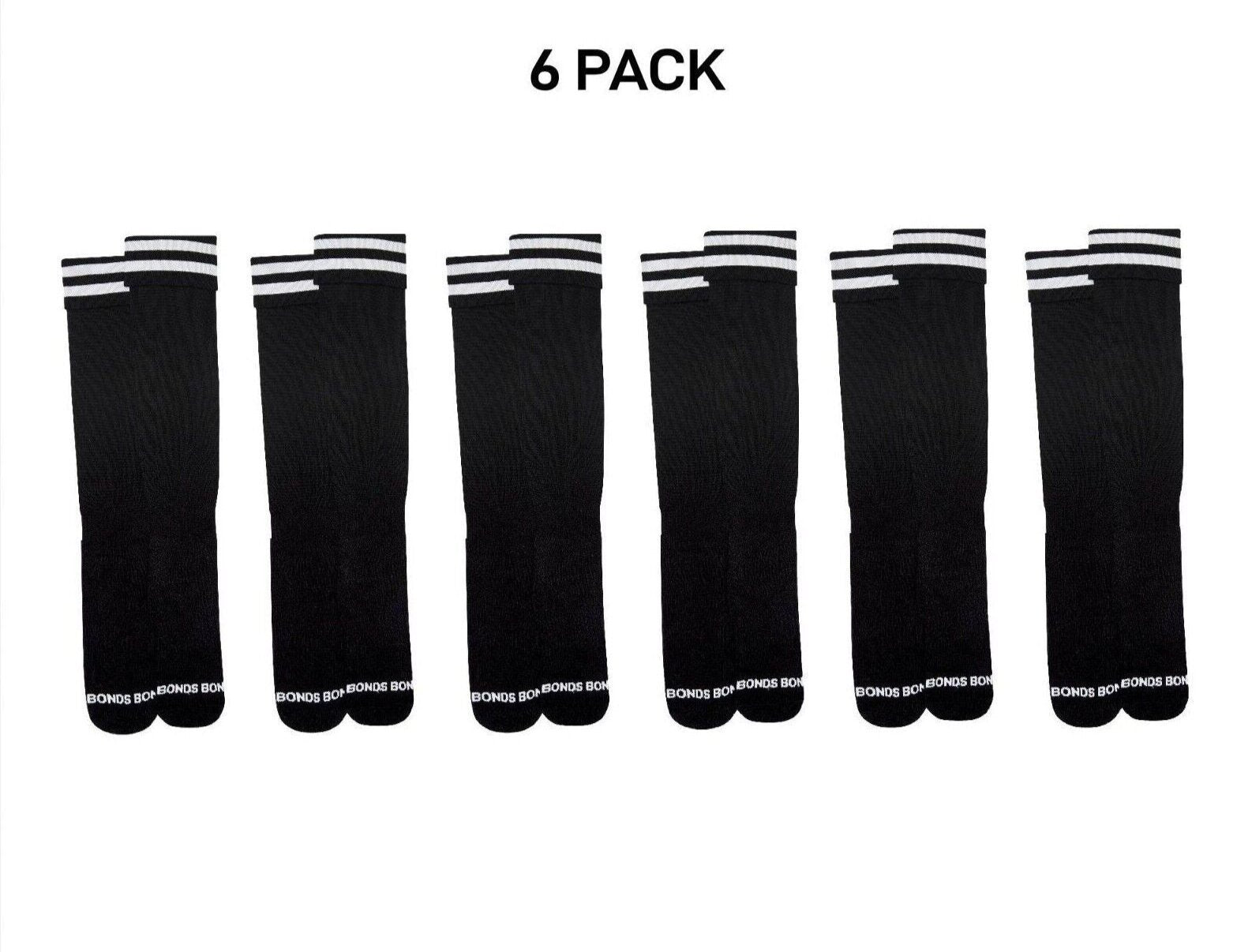 Bonds Mens Everyday Footy Football Sports Socks Comfy Arch Support 6 Pack SXMR1W