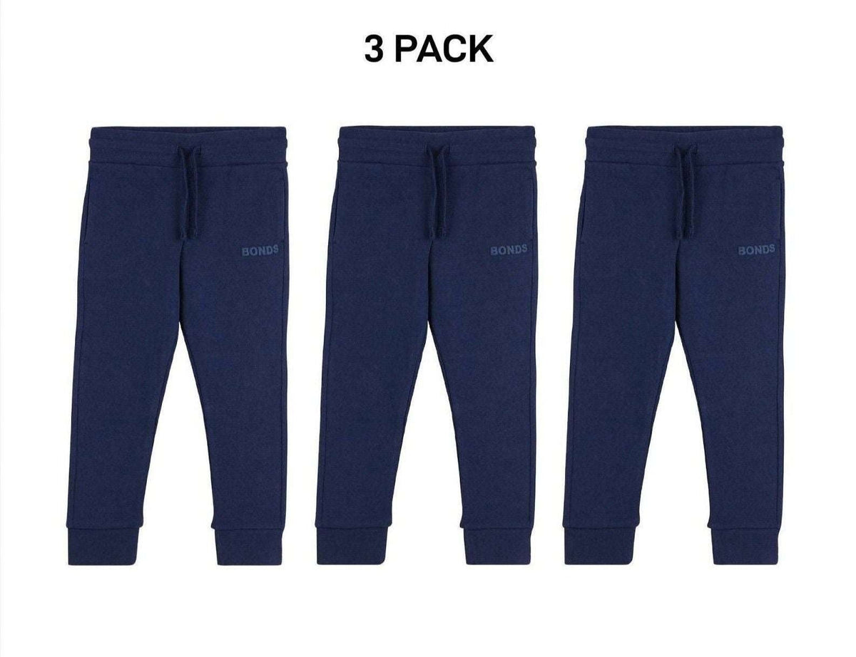 Bonds Baby Tech Sweats Trackie Lightweight and Warm Sporty Style 3 Pack KVQRA