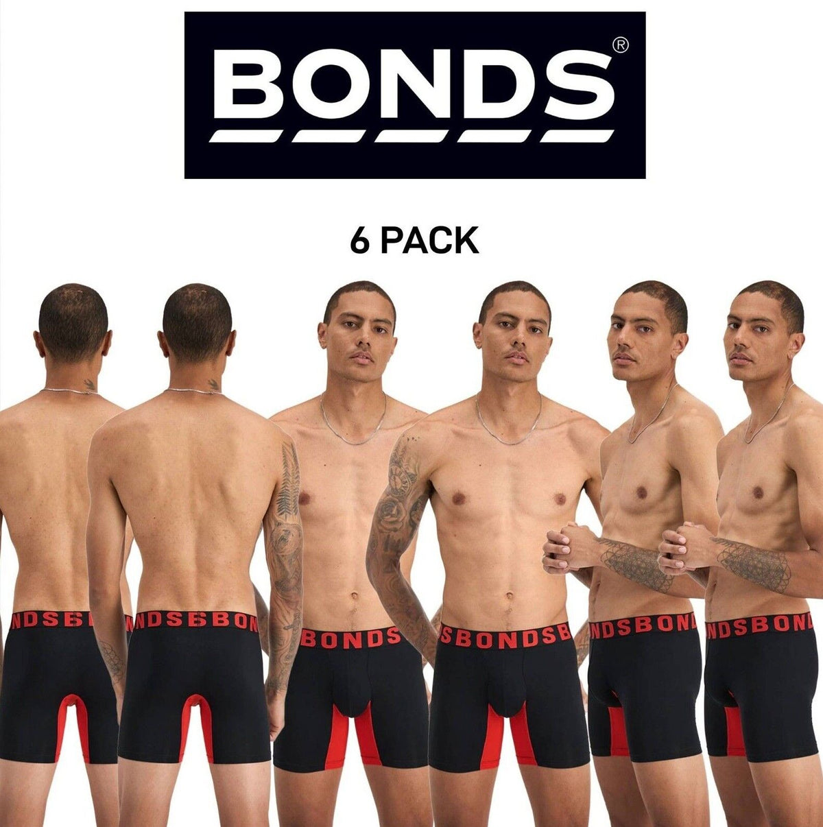 Bonds Mens Chafe Off Trunk Ultimate Comfort Comfy and Friction Free 6 Pack MWB6