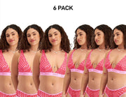 Bonds Womens Icons Mesh Deep V Crop Bra Comfortable Adjustable Strap 6 Pack WR9G