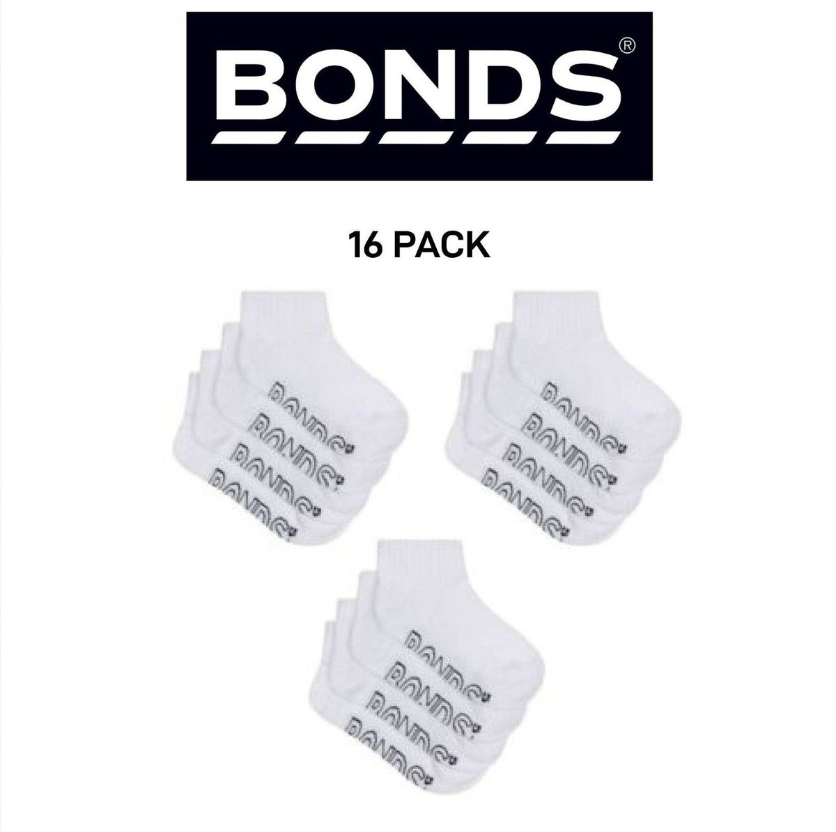 Bonds Kids Logo Light Quarter Crew Lightweight and Breathability 12 Pack RXUT4N