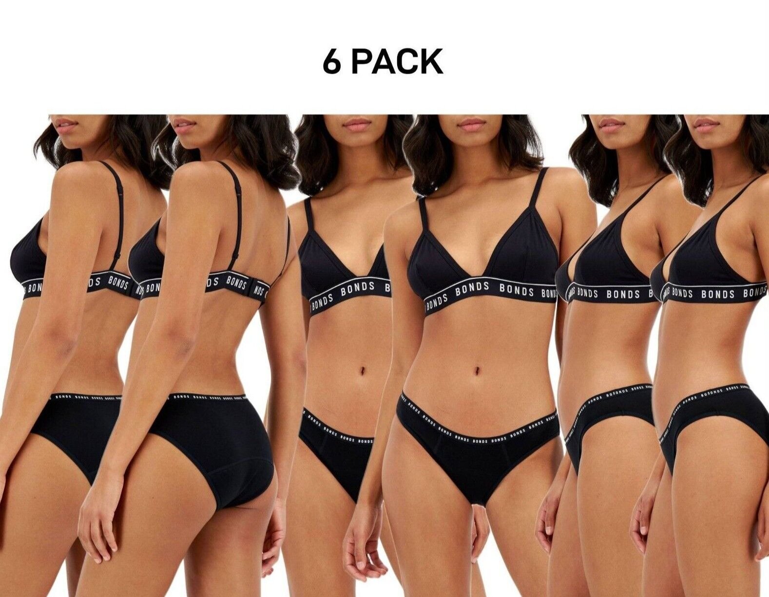 Bonds Womens Bloody Comfy Period Bikini Moderate Convenient Undies 6 Pack WTQT