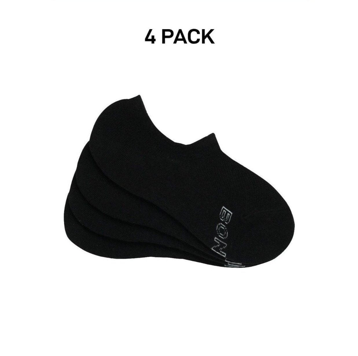 Bonds Mens Logo Light Sneaker Socks Cotton Breathable Mesh Panels 4 Pack SXKP4N