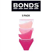 Bonds Girls Bikini Comfy Flexible Coverage Lightweight Breathable 5 Pack UWCE5A