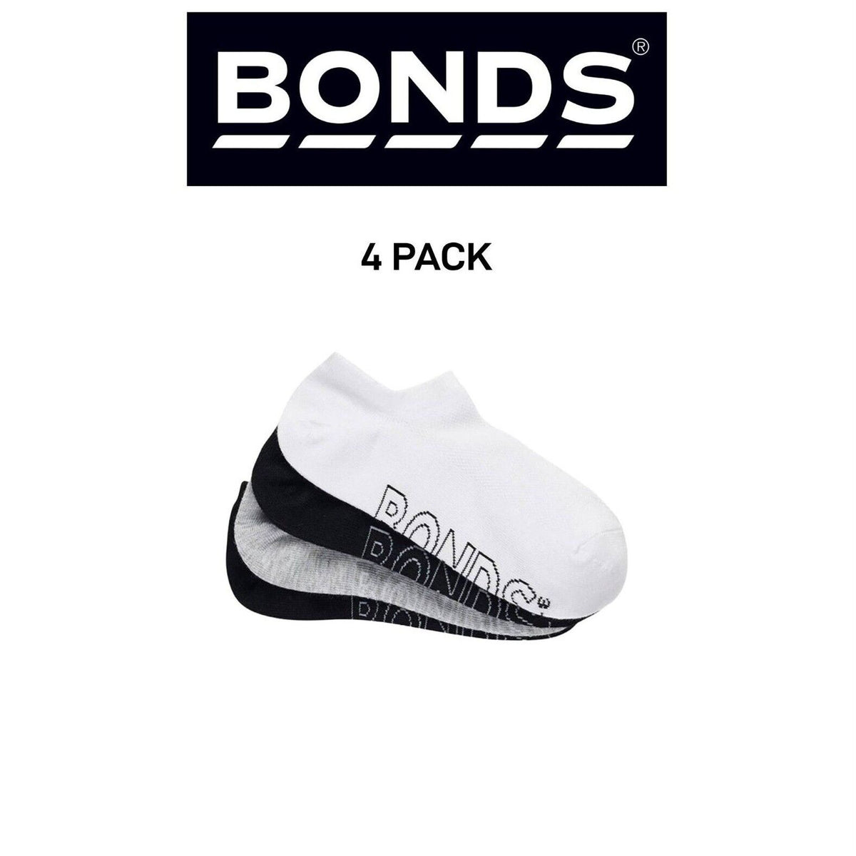 Bonds Womens Lightweight No Show Cotton Mesh Cooling Zone Socks 4 Pack LXPW4N