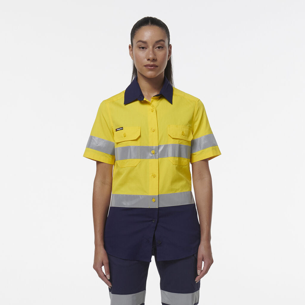 KingGee Womens Workcool Vented Reflective Short Sleeve Shirt K44229-Collins Clothing Co