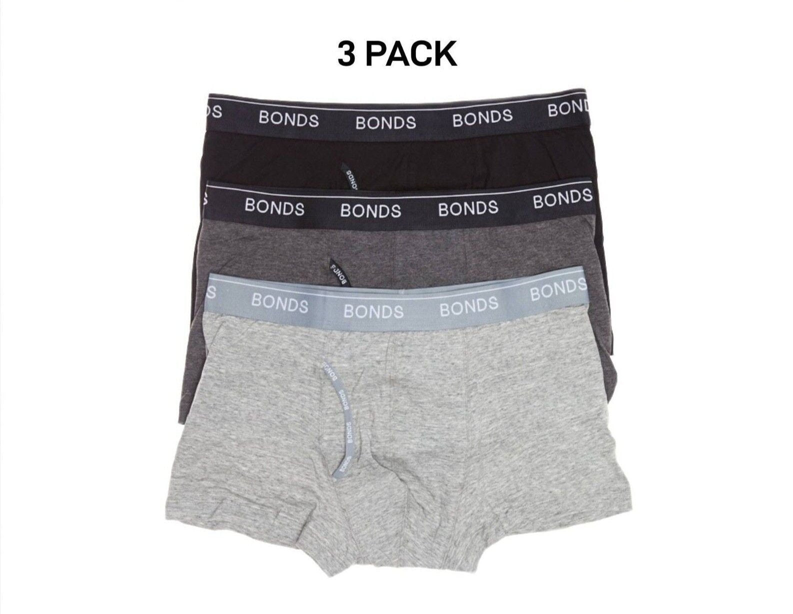 Bonds Mens Guyfront Trunk Super Soft Waistband With Logo 3 Pack MZ963A