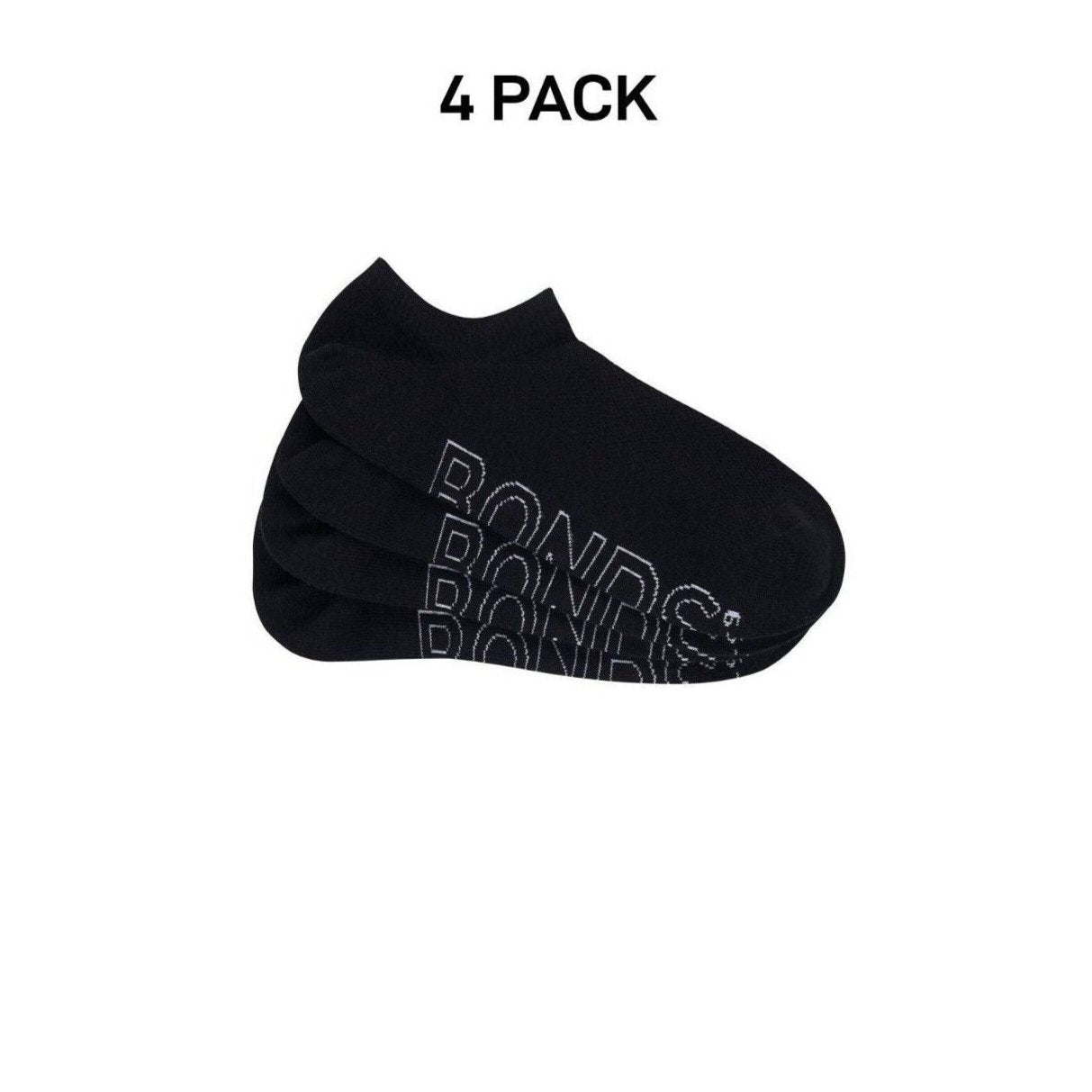 Bonds Mens Logo Lightweight No Show Comfy Mesh Cooling Zone Socks 4 Pack SXN64N