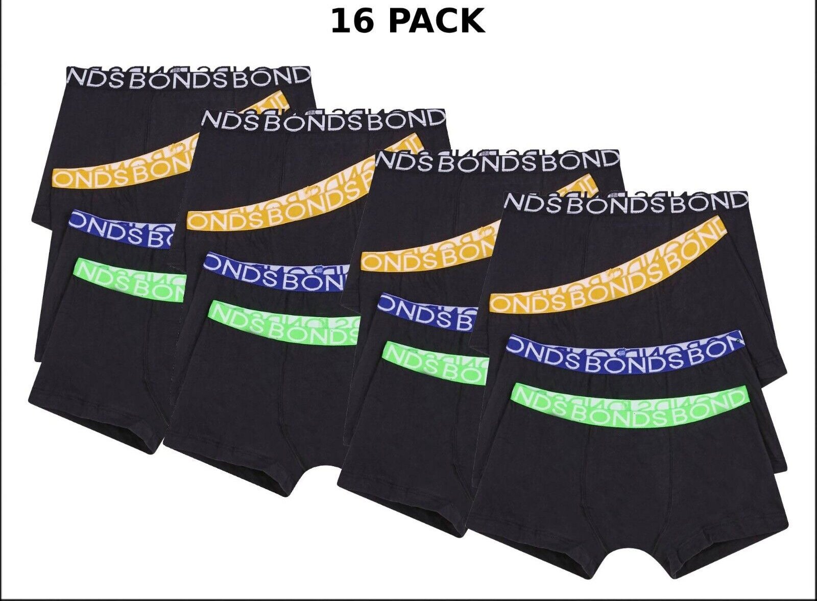 Bonds Boys Trunk Supportive Pouch with Comfy Coverage 16 Pack UWCD4A 08K