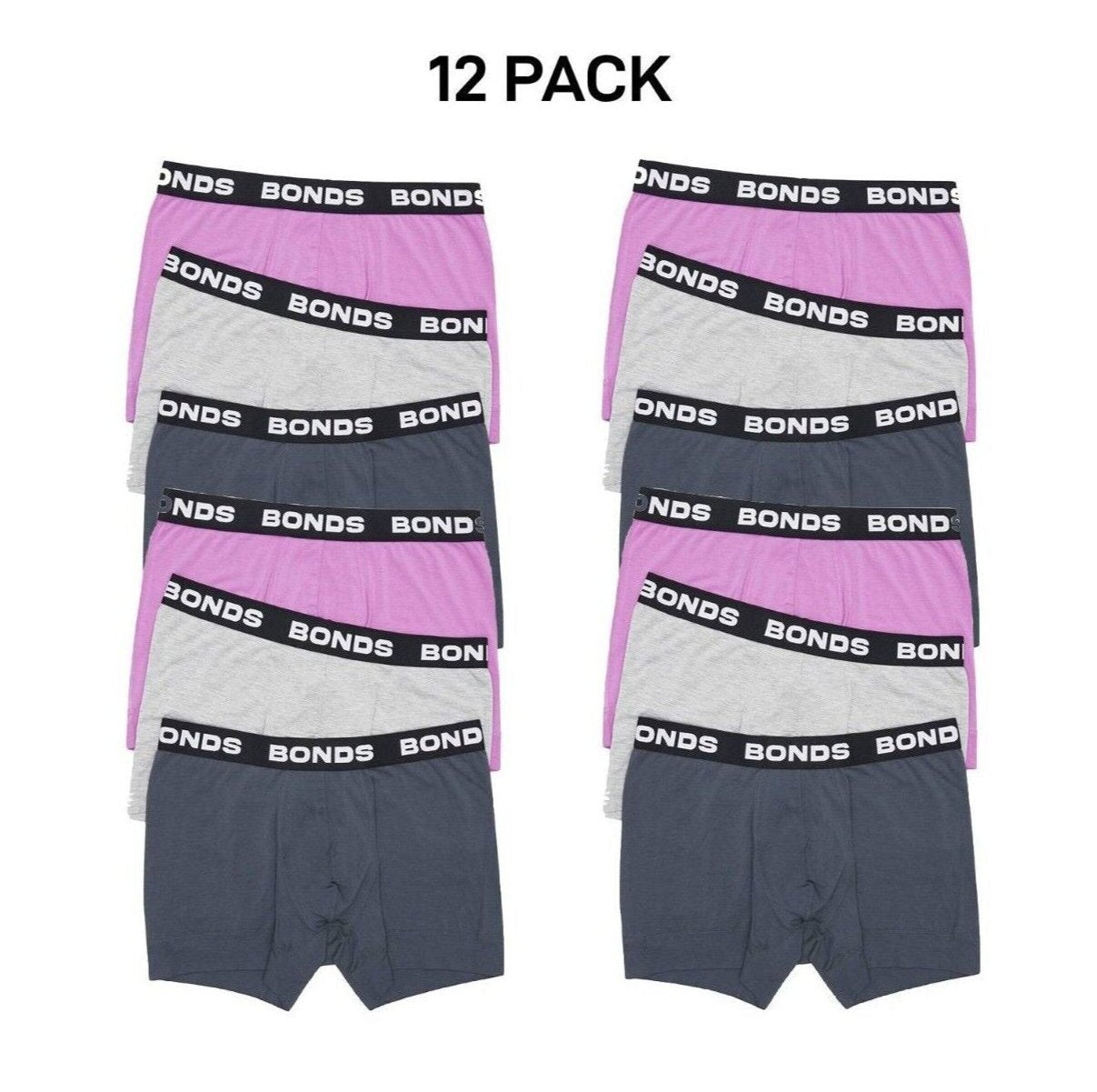 Bonds Mens Total Package Trunk Comfy Super Soft and Breathable 12 Pack MWK83A