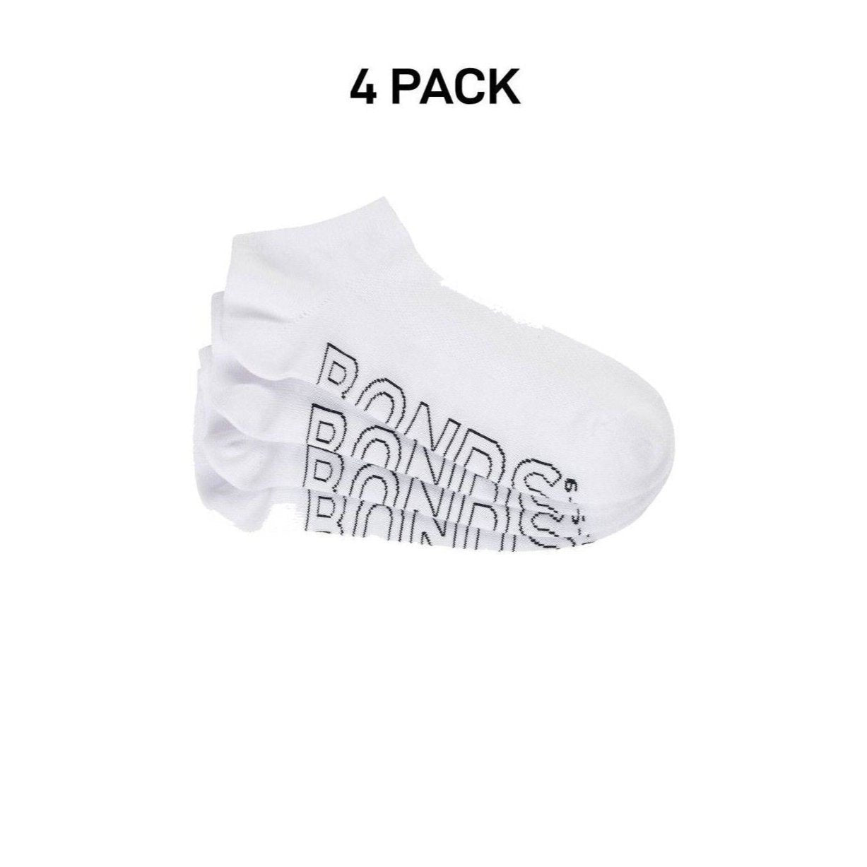 Bonds Mens Logo Lightweight No Show With Mesh Cooling Zone Socks 4 Pack SXN44N