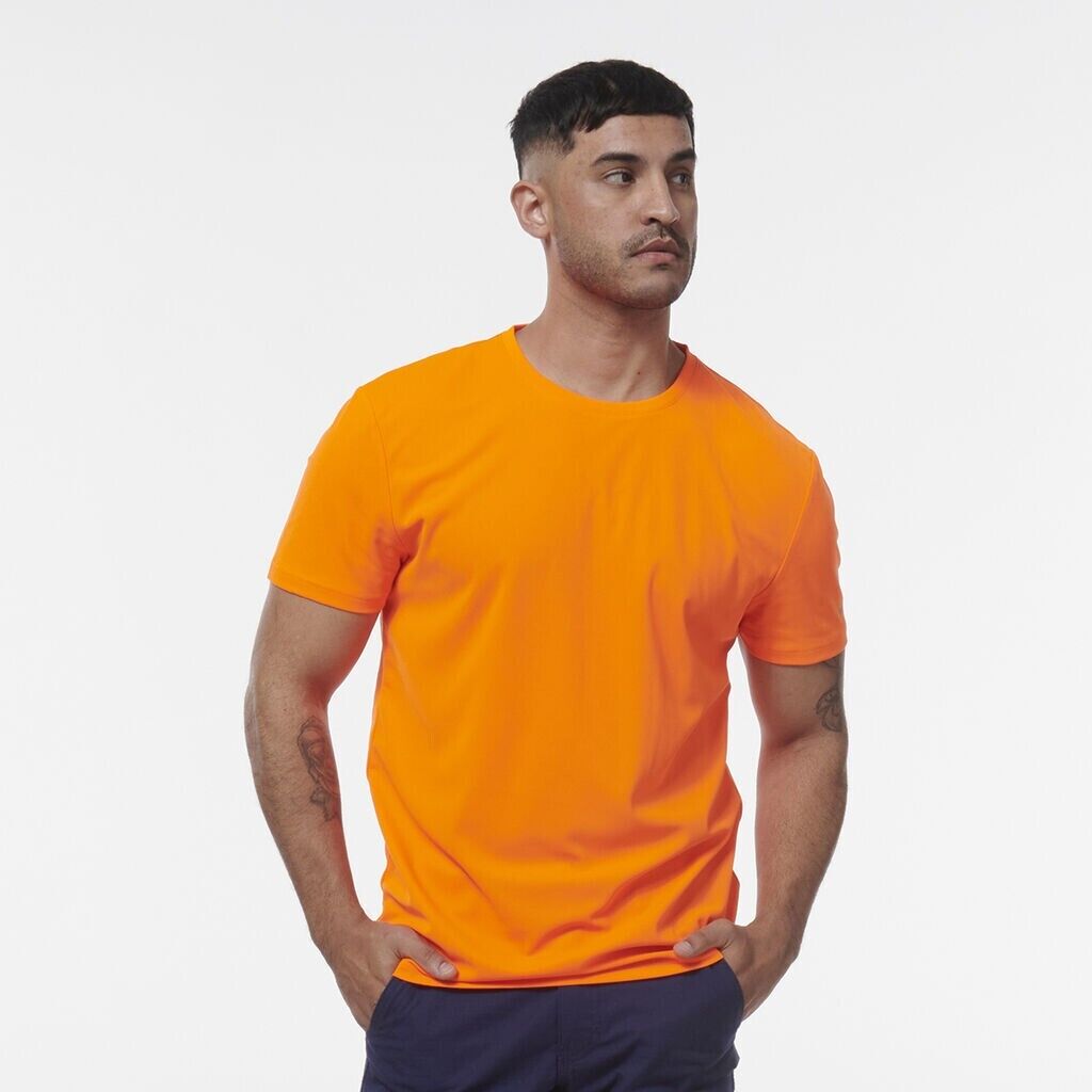 KINGGEE Mens HI Vis Crew Workwear Regular Fit Reflective Sleeve T Shirt K54034-Collins Clothing Co