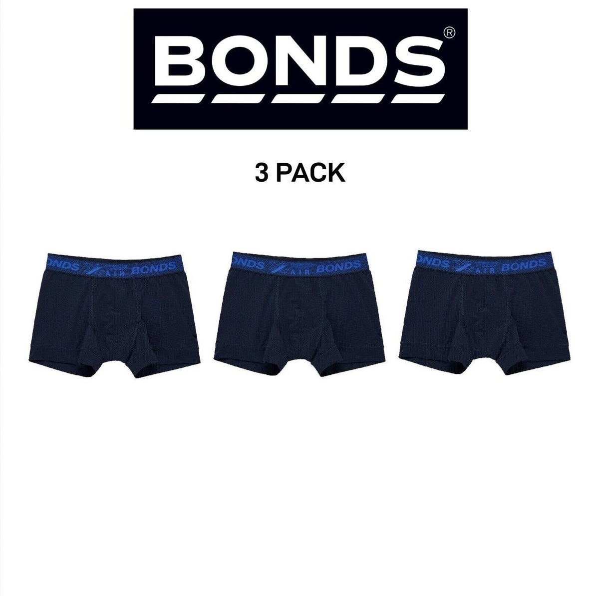 Bonds Boys X-Temp Air Trunk Moisture Wicking Double Lined Pouch 3 Pack UWTF1A