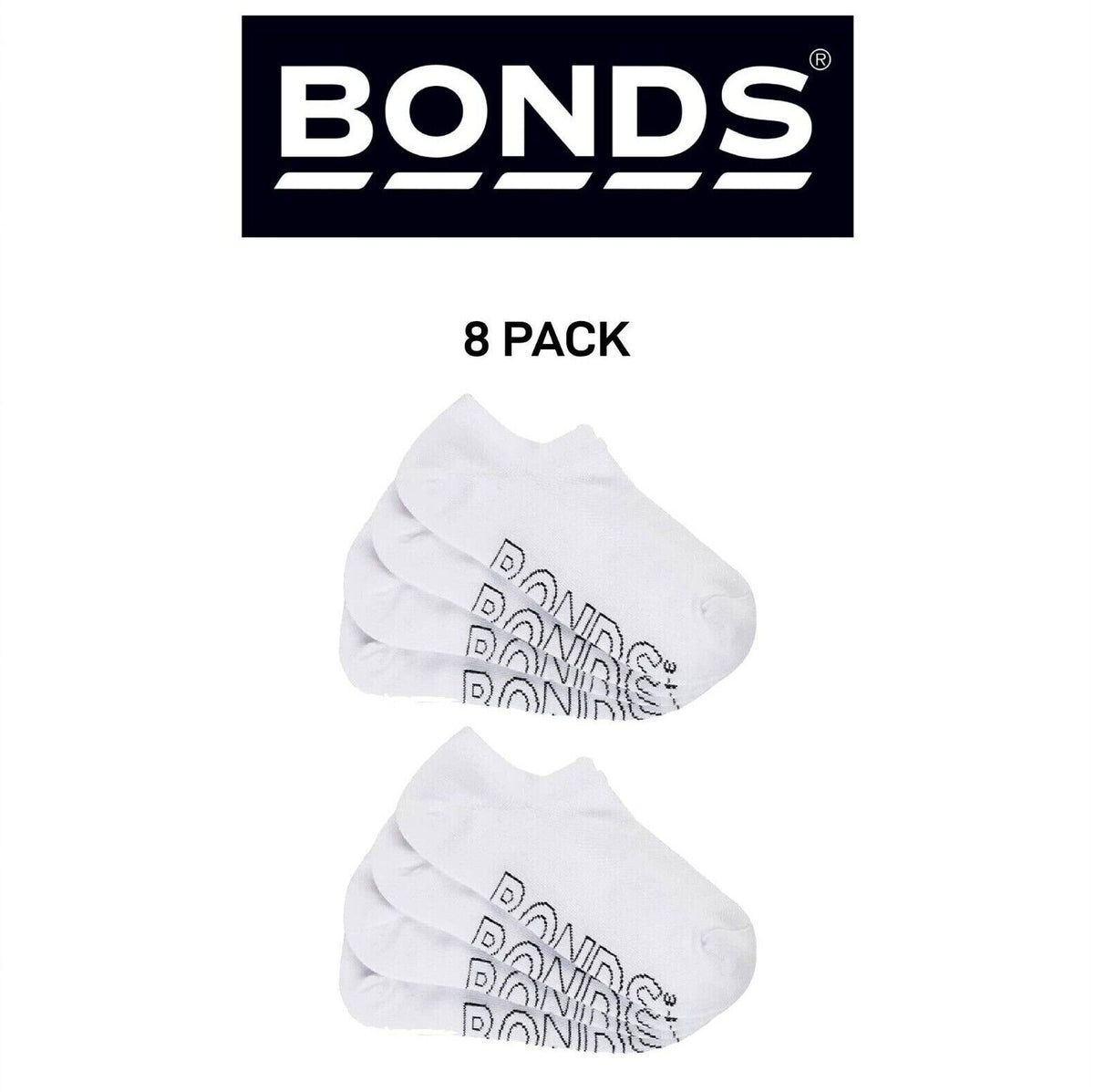 Bonds Womens Lightweight No Show Cotton Mesh Cooling Zone Socks 8 Pack LXPW4N