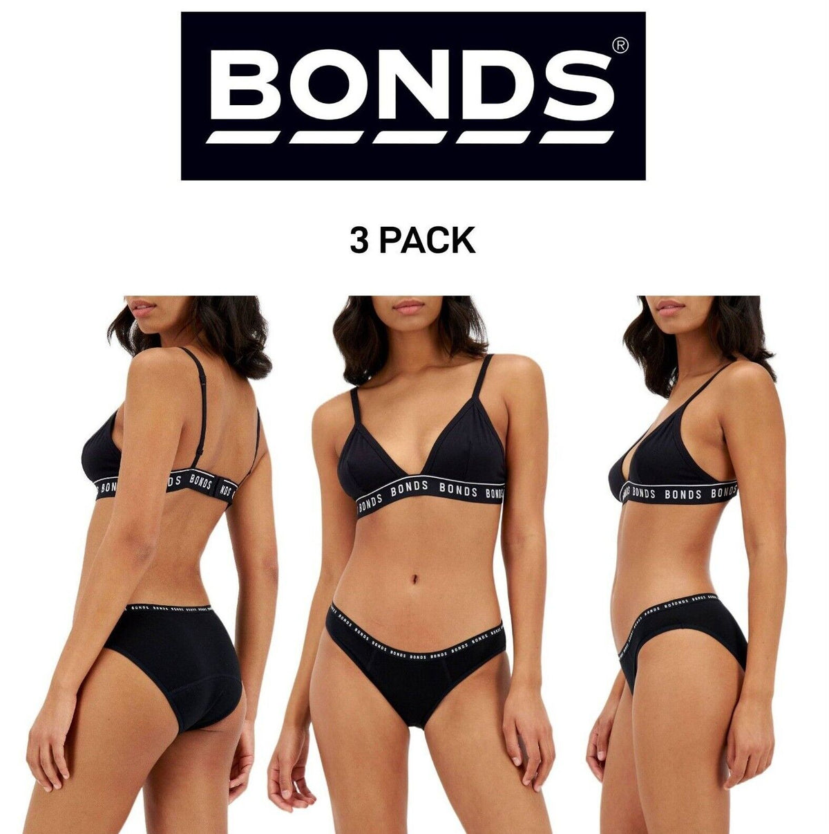 Bonds Womens Bloody Comfy Period Bikini Moderate Convenient Undies 3 Pack WTQT