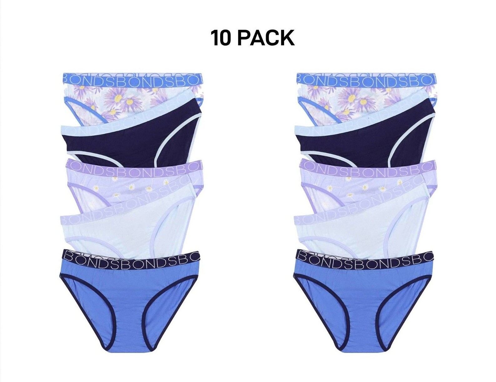 Bonds Girls Bikini Soft and Stretchy Perfect Everyday Coverage 10 Pack UWNV5A