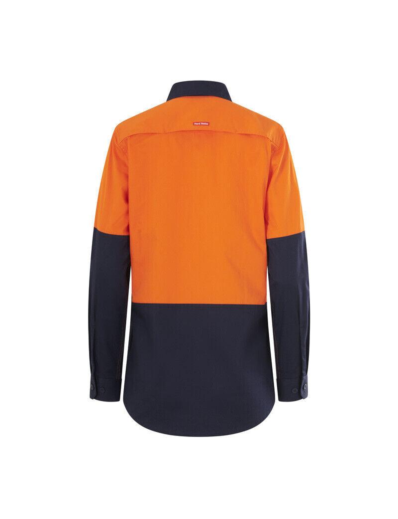 Hard Yakka Womens Long Sleeve HI Vis 2 Tone Reflective Vented Shirt Y08423-Collins Clothing Co