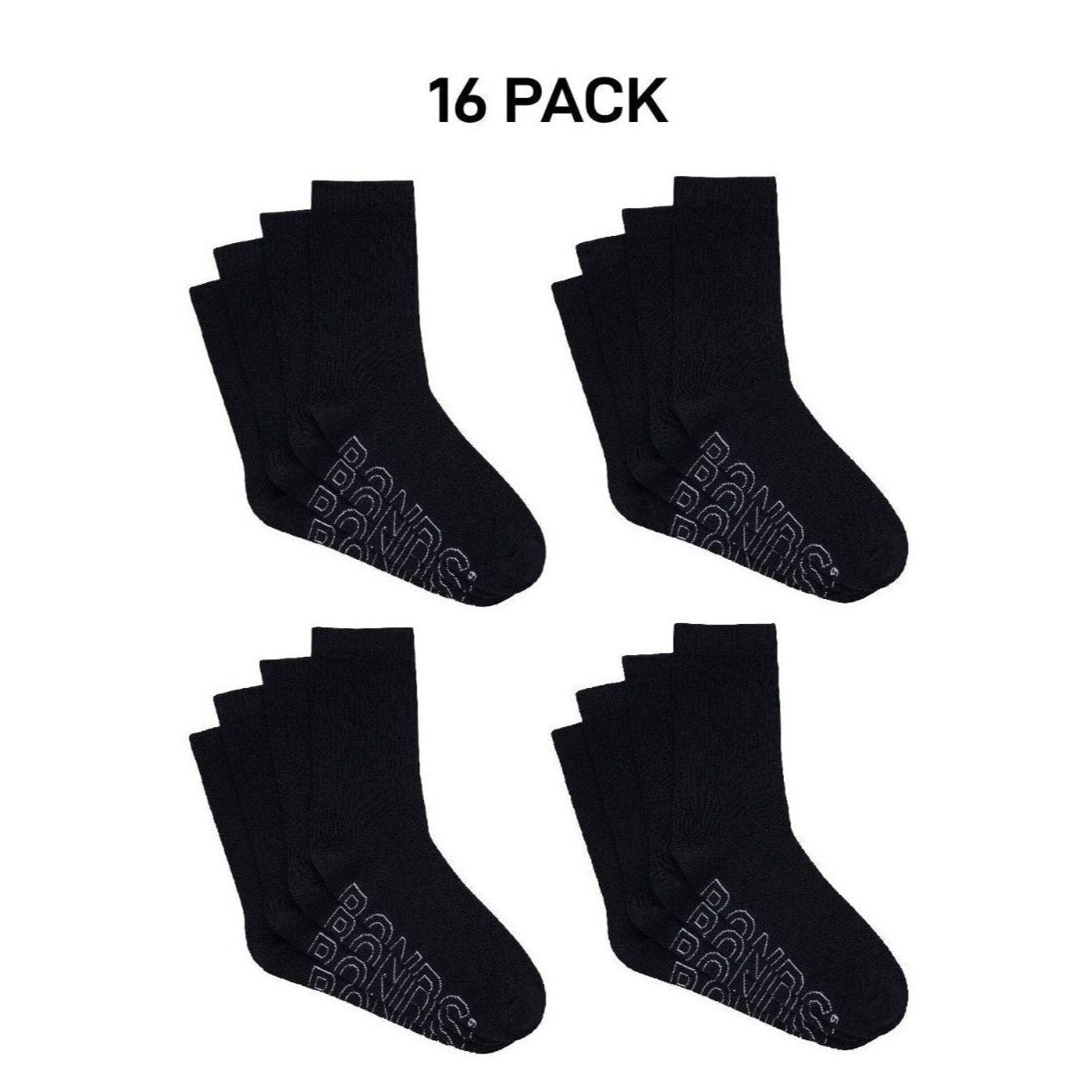 Bonds Mens Logo Lightweight Crew Cooling Zone Stay Put Fit Socks 16 Pack SXMY4N