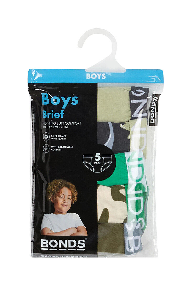 Bonds Boys Brief Soft Stretchable and Comfortable Contoured Fit 15 Pack UWNU5A