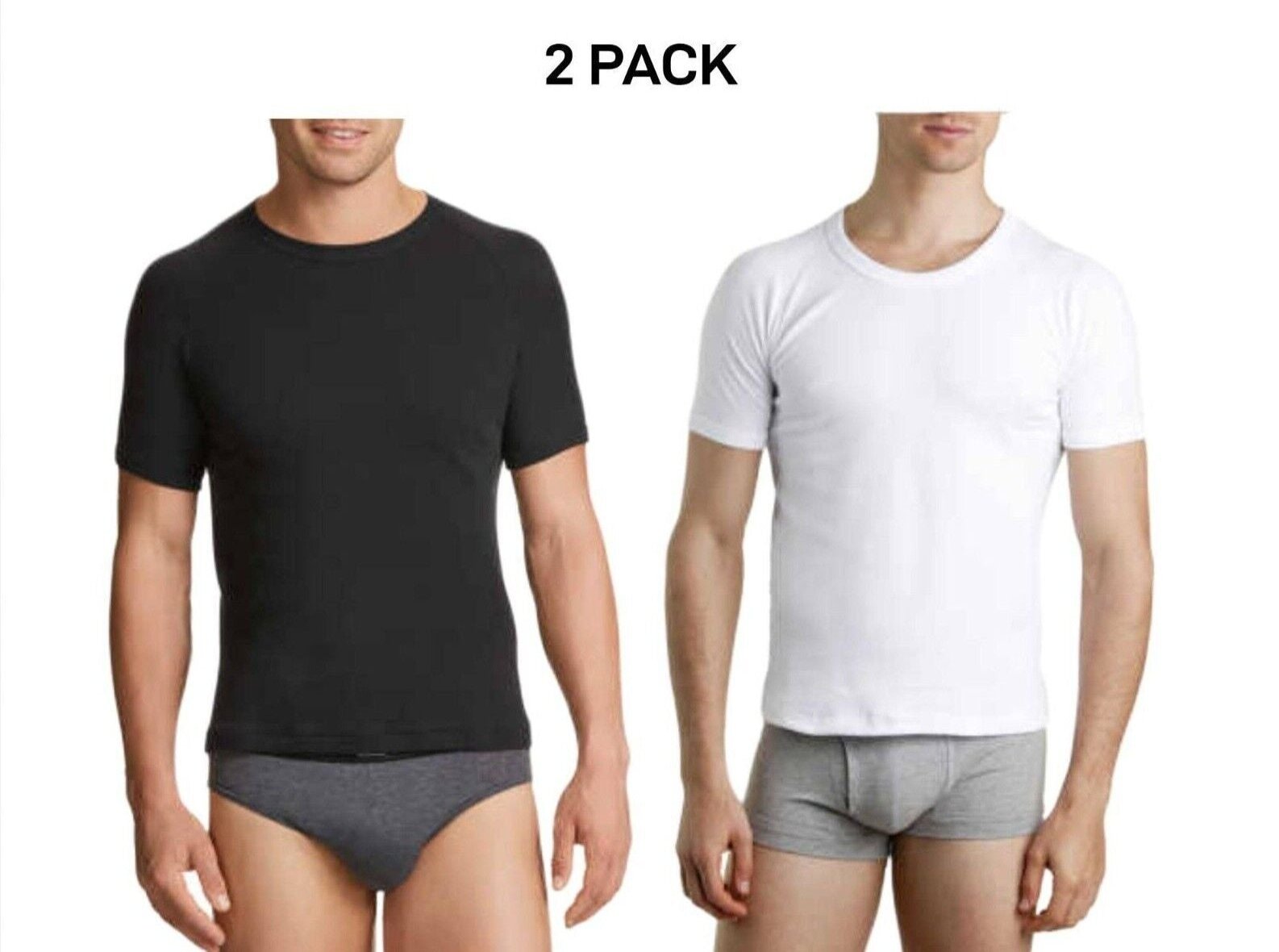 Bonds Mens Genuine Raglan Crew Neck Perfect Tee Close Body Fit 2 Pack M9372W