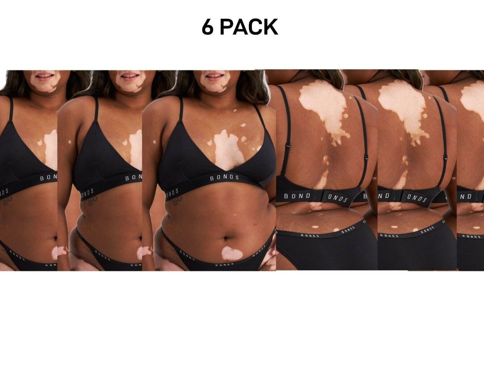 Bonds Womens Original Triangle Crop Comfy Flattering Supportive Bra 6 Pack WVGGA