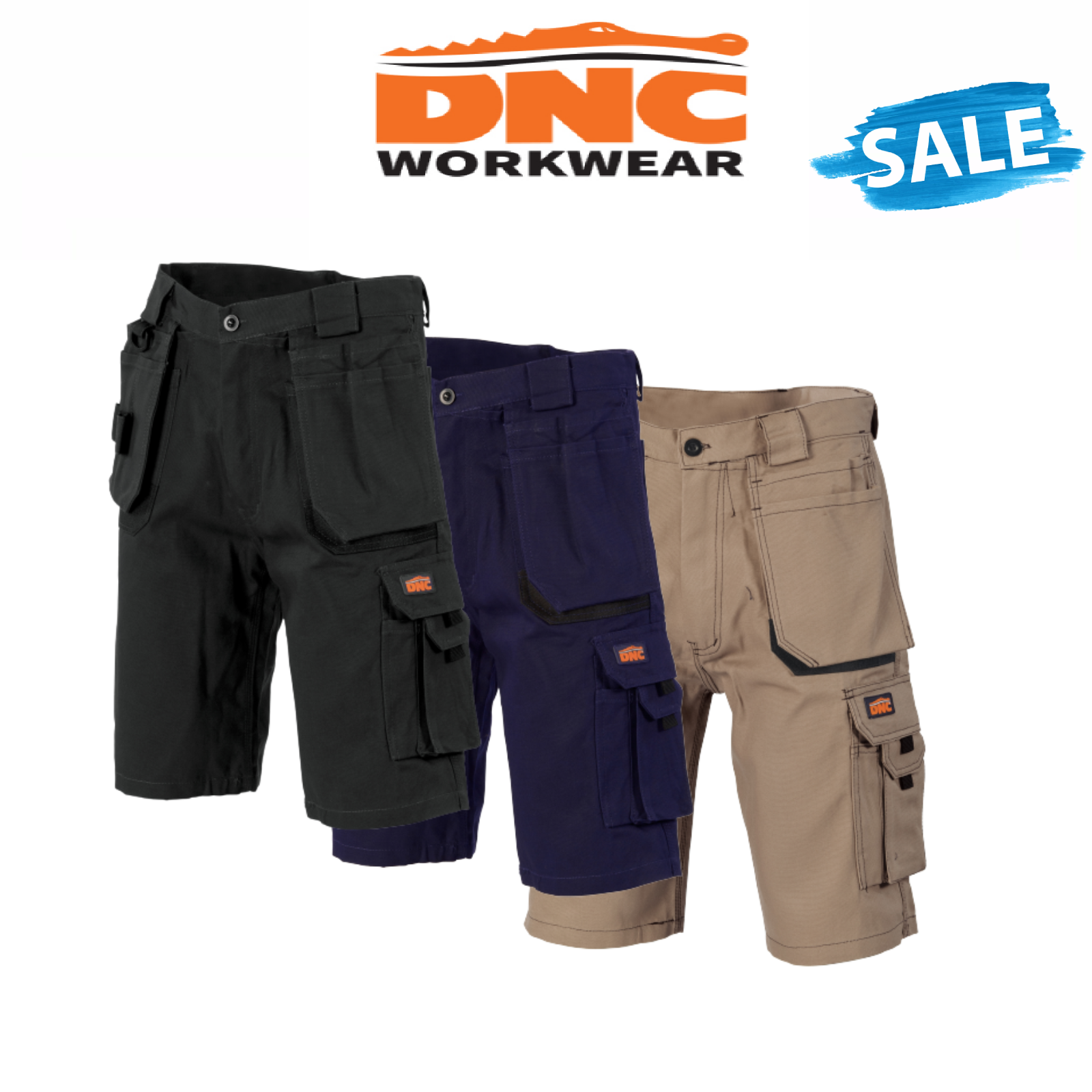 SALE DNC Workwear Duratex Cotton Duck Weave Tradies Cargo Shorts Comfort 3336