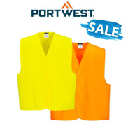 SALE! Portwest Mens Hi-Vis Comfortable Lightweight  Day Vest C478