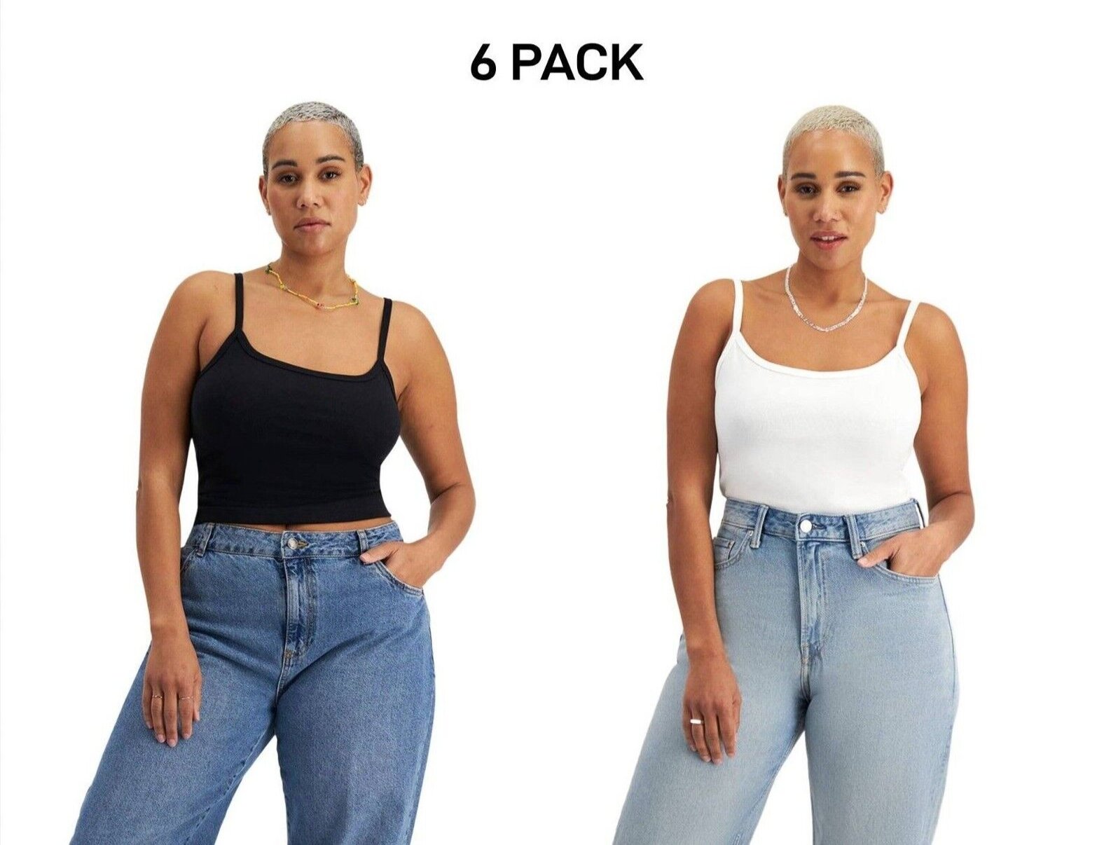 Bonds Womens Originals Cami Long Lasting Comfort Soft & Supportive 6 Pack CR9BI