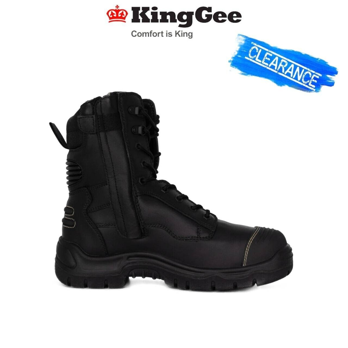 CLEARANCE! KingGee Mens Phoenix 8Z High Side Zip Boots Work Safety K27850