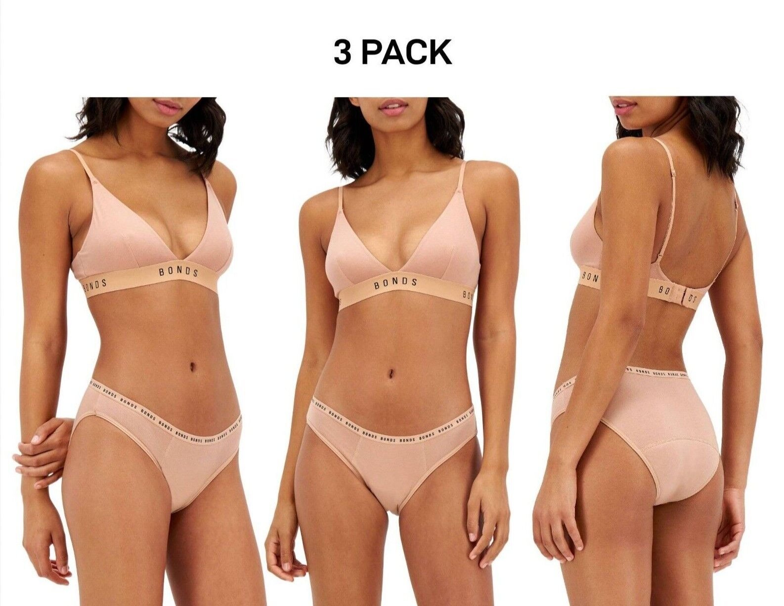 Bonds Womens Bloody Comfy Period Bikini Moderate Leak Proof Undies 3 Pack WTQT