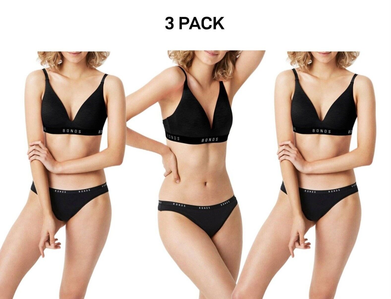 Bonds Womens Original Gee Soft Breathable Stretchable Waist Brief 3 Pack WVGHA