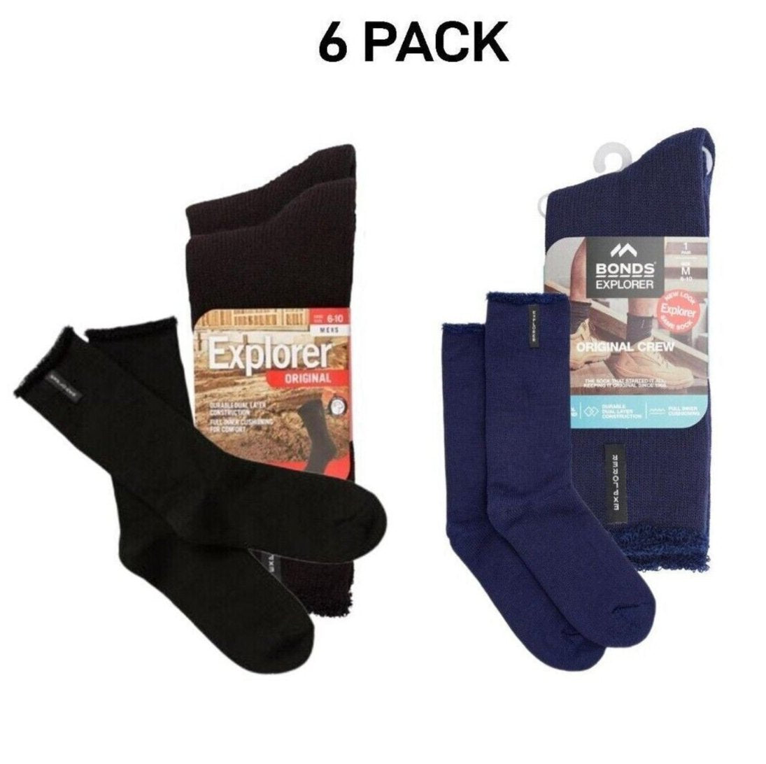 Bonds Explorer Original Breathable Comfortable Socks 6 Pack Ks S11392