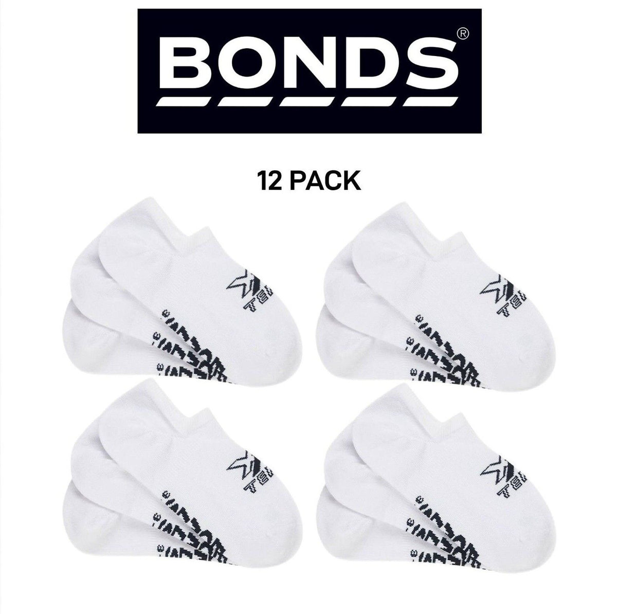 Bonds Womens X-Temp No Show Socks Dual Action Cooling Cushioned 12 Pack LXXA3N