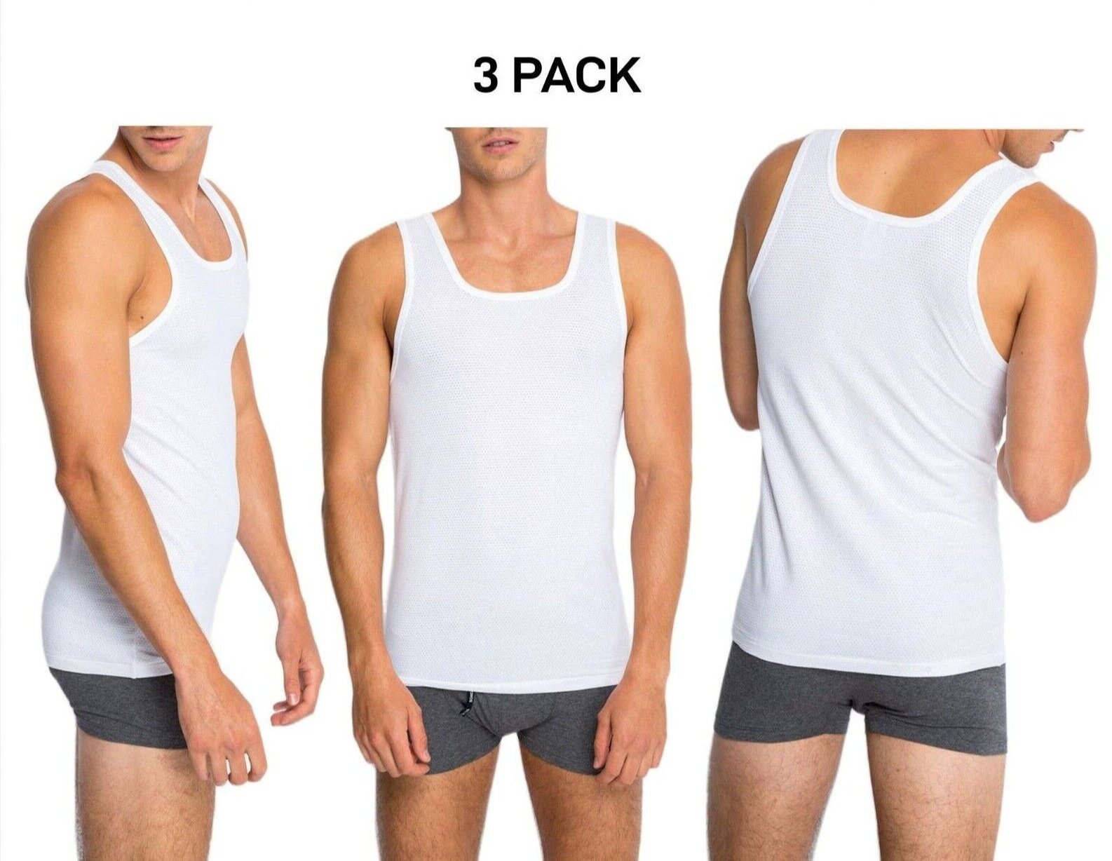 Bonds Mens New Coral Island Singlet Comfy and Breathable Feeling 3 Pack MXQ7A
