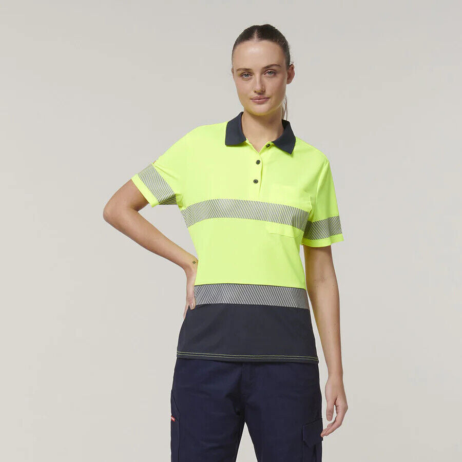 Hard Yakka Womens Short Sleeve HI Vis Reflective Taped Polo Y08602-Collins Clothing Co