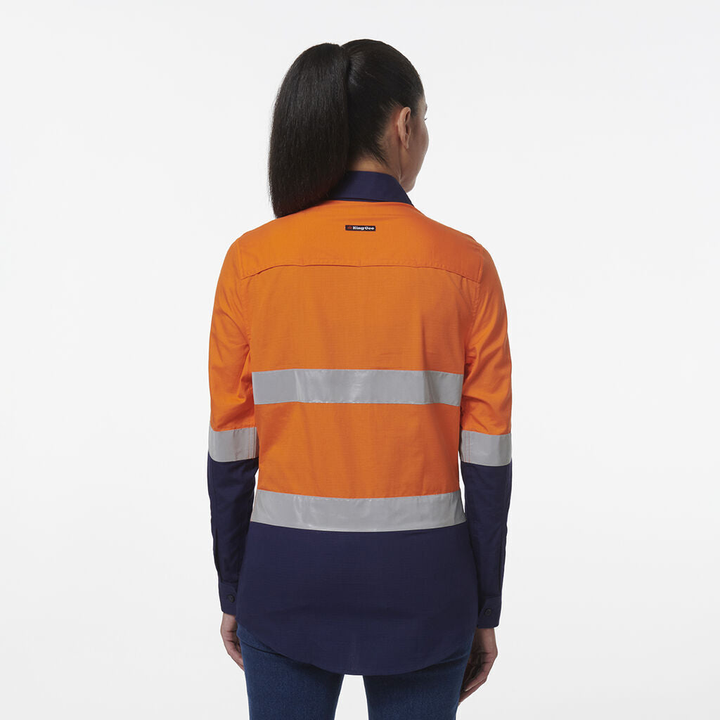 KingGee Women Workcool Vented Closed Front Reflective Shirt K44230-Collins Clothing Co