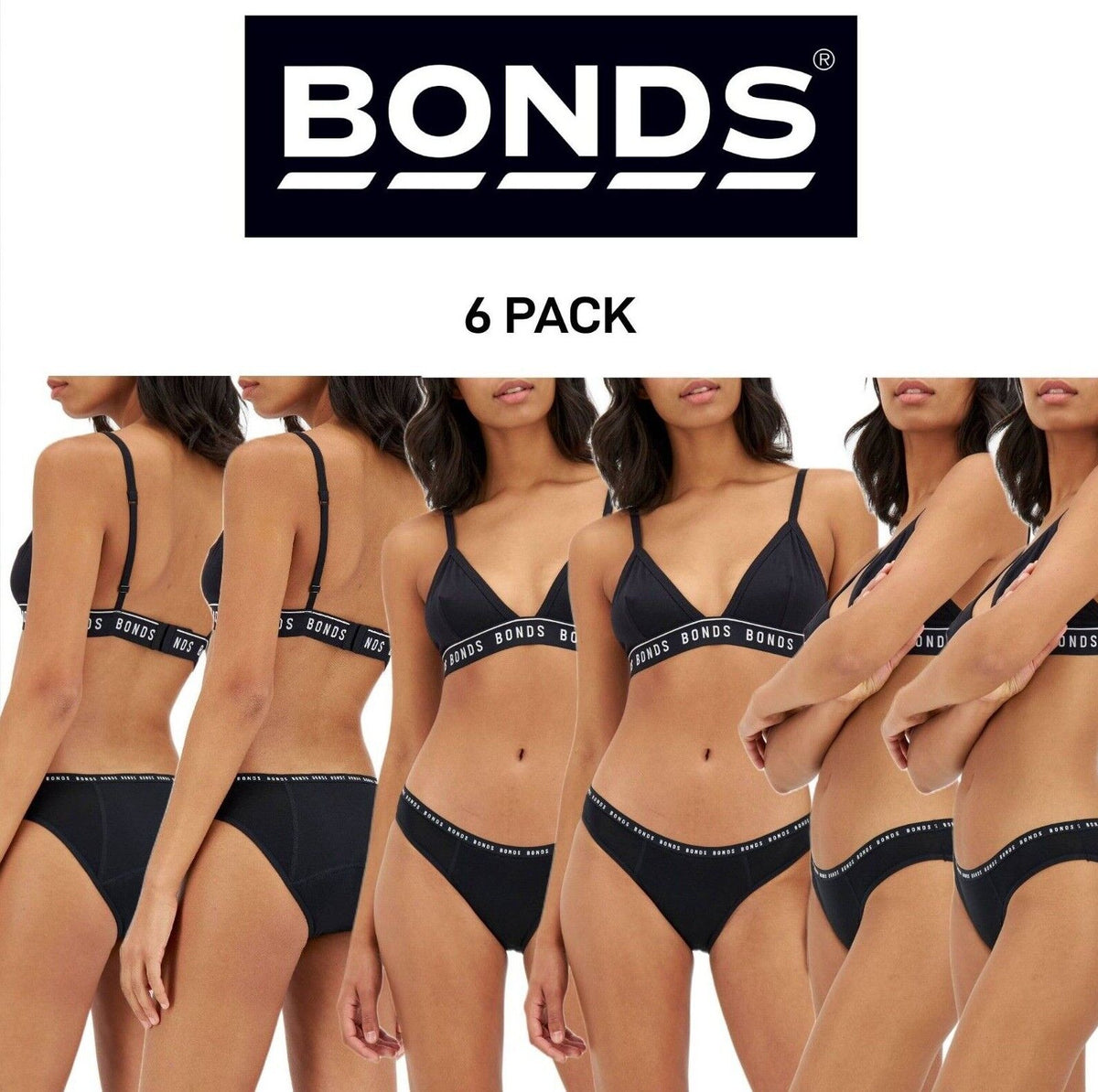 Bonds Womens Bloody Comfy Period Bikini Heavy Fresh & Dry Undies 6 Pack WTGN