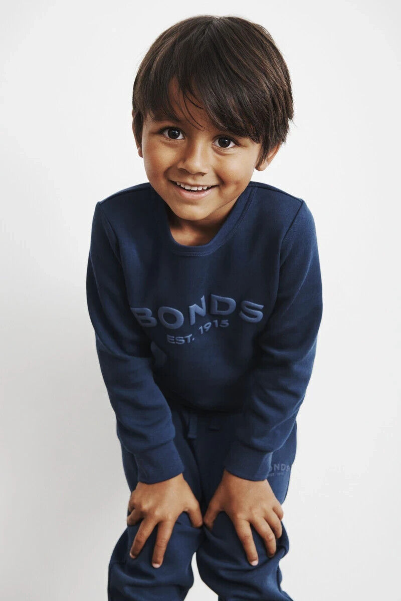 Bonds Kids Tech Sweats Pullover Sweatshirt Warm Cotton Poly Blend KW96K