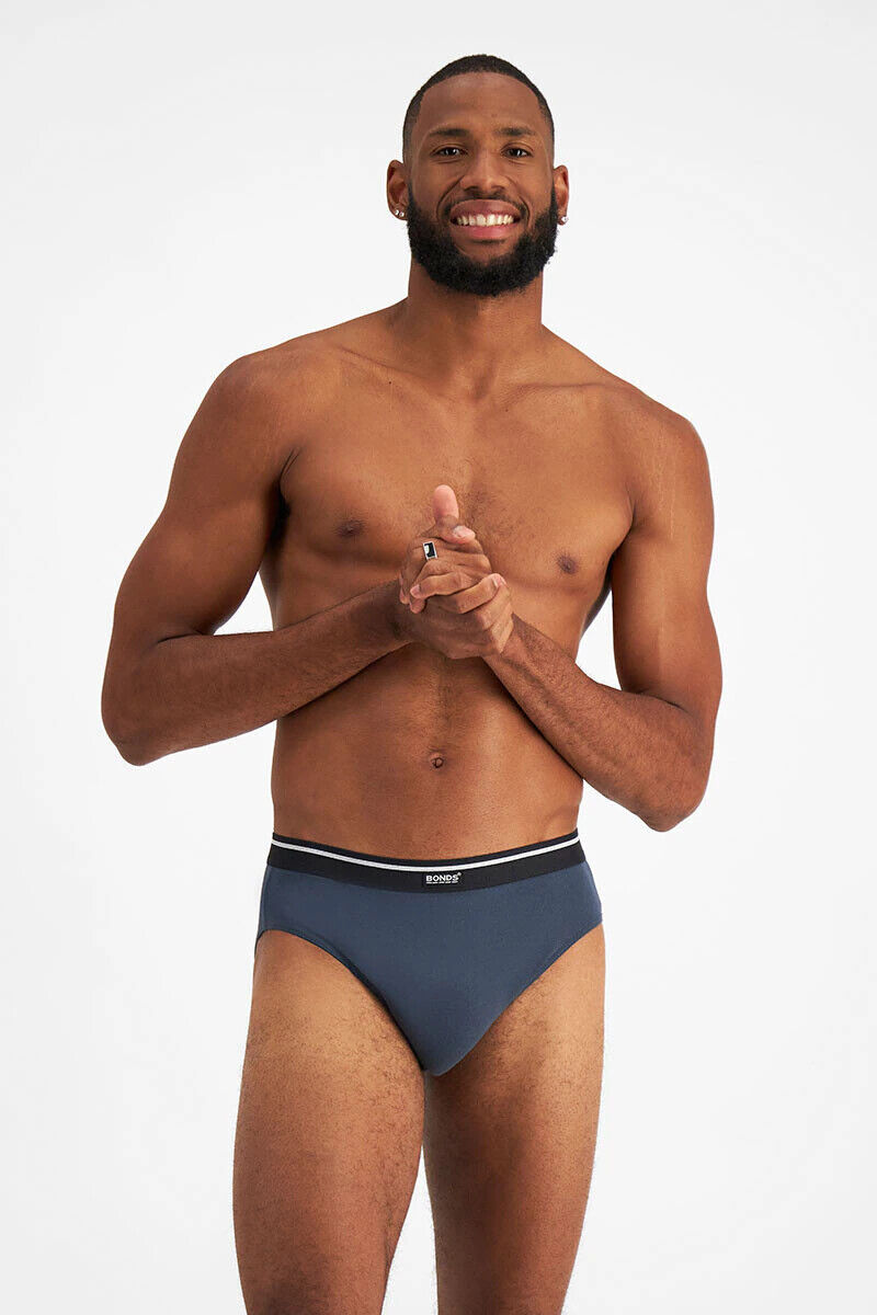 Bonds Mens Hipster Brief Wide Comfy Elastic Waist Extra Support 5 Pack MXLV5A