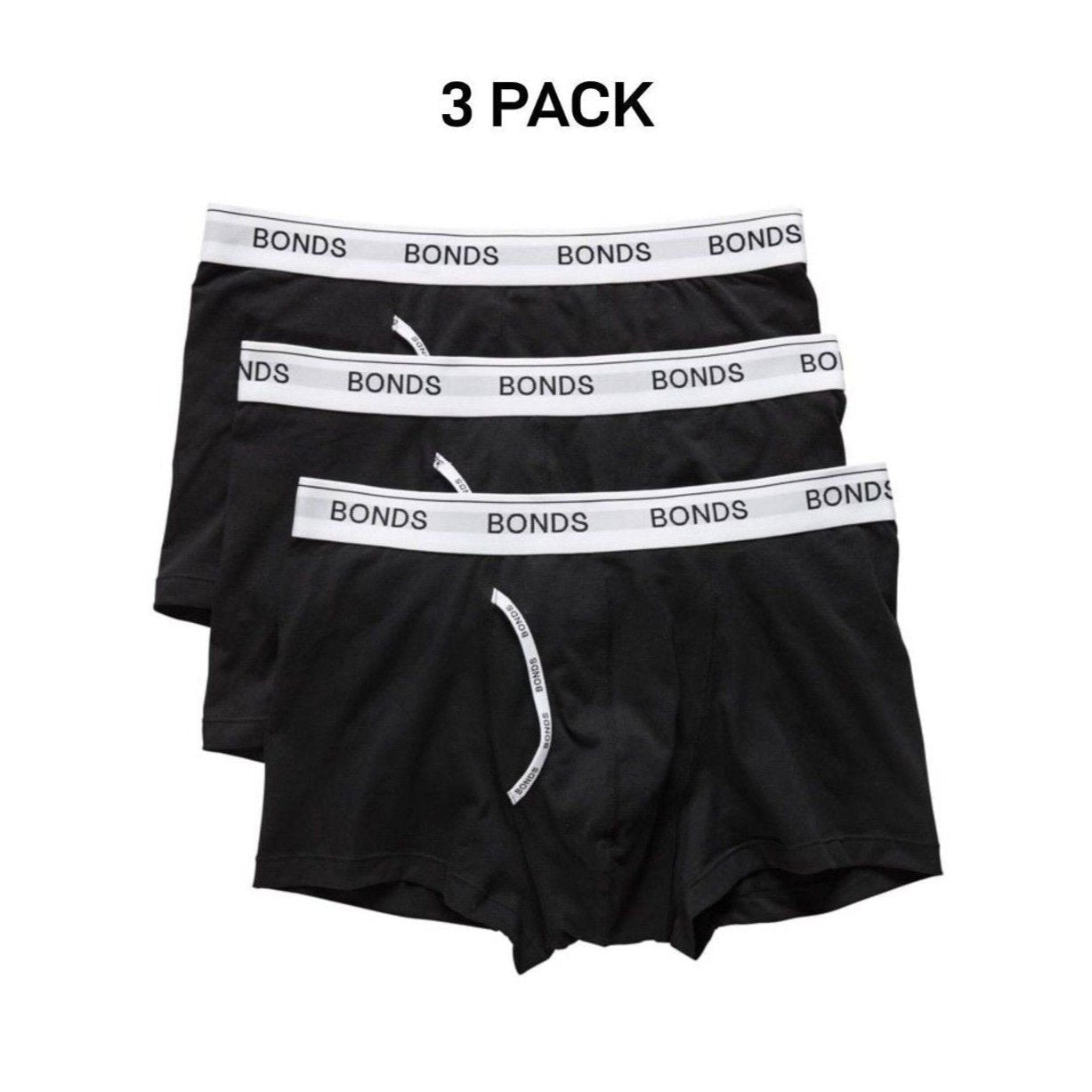 Bonds Mens Guyfront Trunk Seamfree Sides and Fly Front Opening 3 Pack MY963A